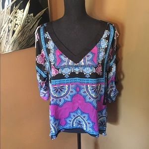 Nicole by Nicole Miller Top w/Sexy Cut Out Sleeves